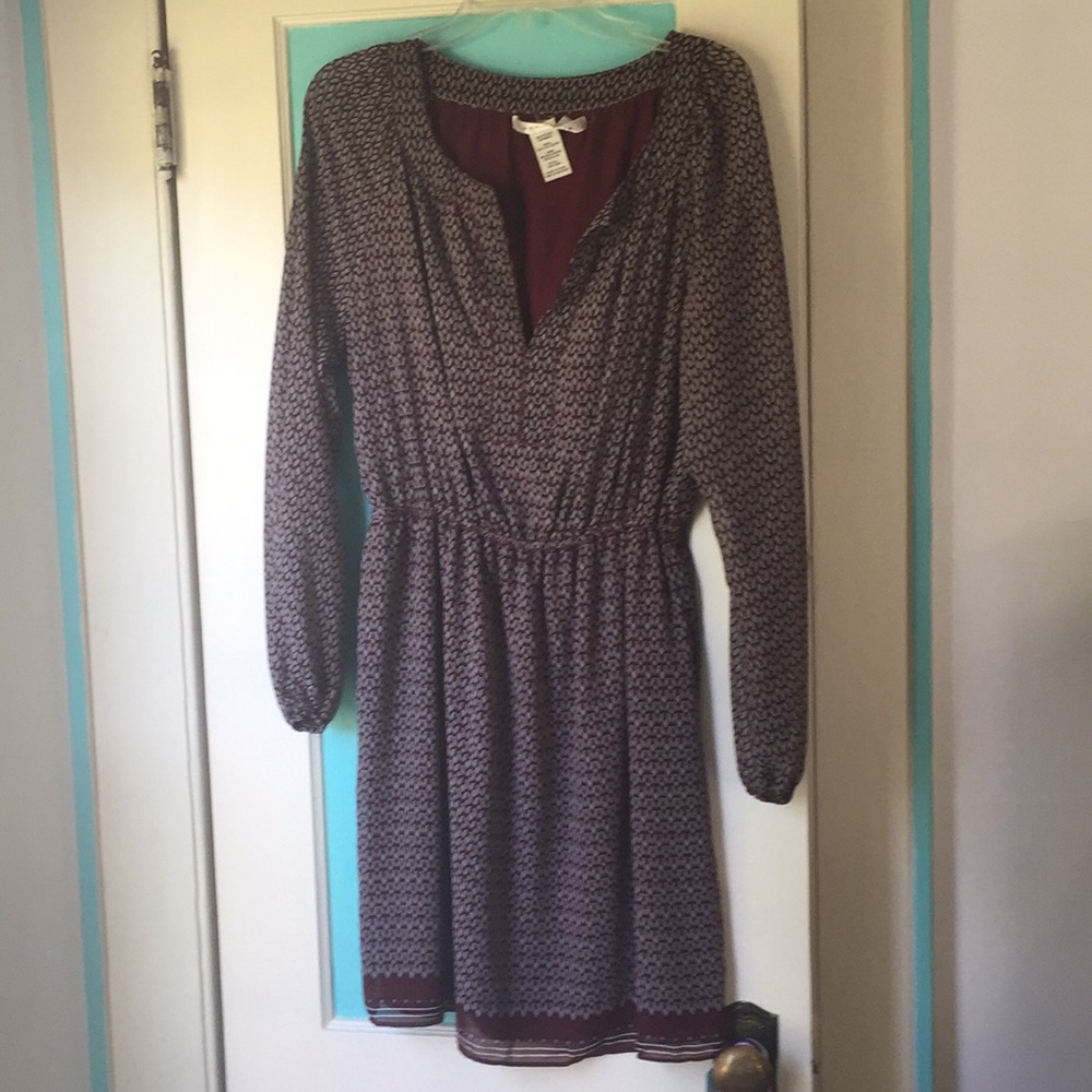 Max Studio maroon and blue patterned dress